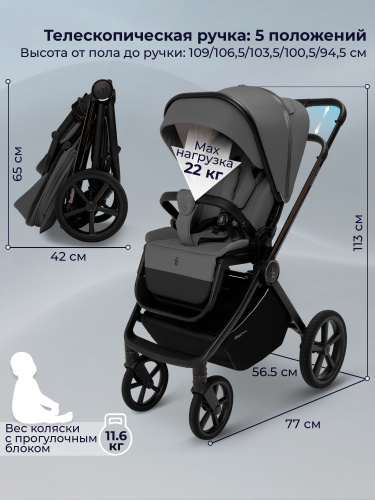 Коляска 2в1 SBL Elegante Therma Dark Grey (Вид 4)