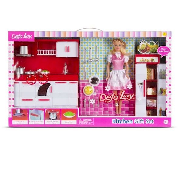Набор DEFA Lucy Умелая хозяйка (в комплекте кукла, кухня, микр. печь с подсветкой, аксессуары) (Вид 2)