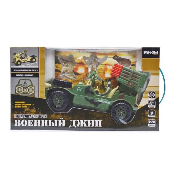 Р/У игрушка Военный джип с зенитной установкой MioshiArmy (30см, с фигурками 2 солдата и 1 собака, (Вид 2)