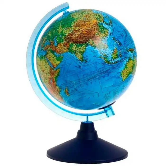 Глобус Интерактивный Земли физико-политический 210 мм с подсветкой от батареек INT12100299