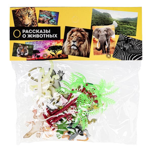 Игрушки пластизоль ящерицы-12шт, пальмы-2шт в пак ИГРАЕМ ВМЕСТЕ 837X2