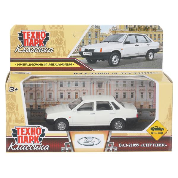 Машина металл LADA lada 21099 длина 10,5 см, инерц, белый, кор. Технопарк 21099-11-WH