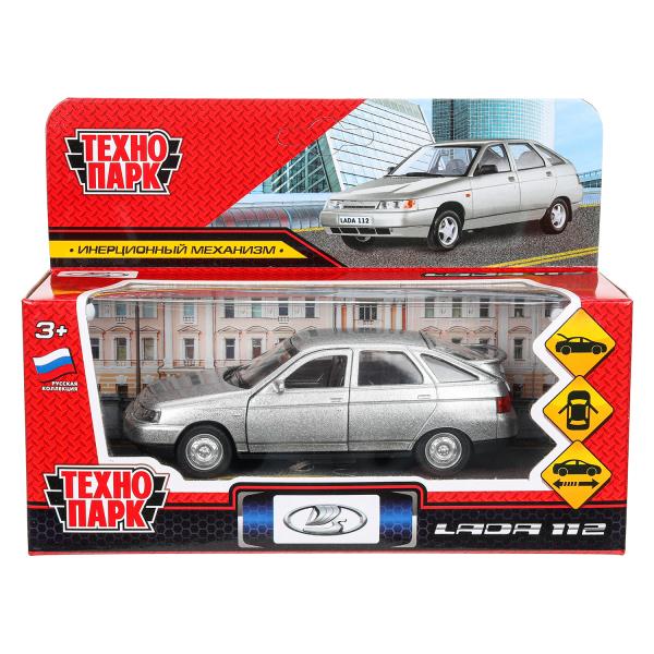 Машина металл ваз-2112 12 см, двери, багаж, серебряный, кор. Технопарк 2112-12-SR (72) (Вид 1)