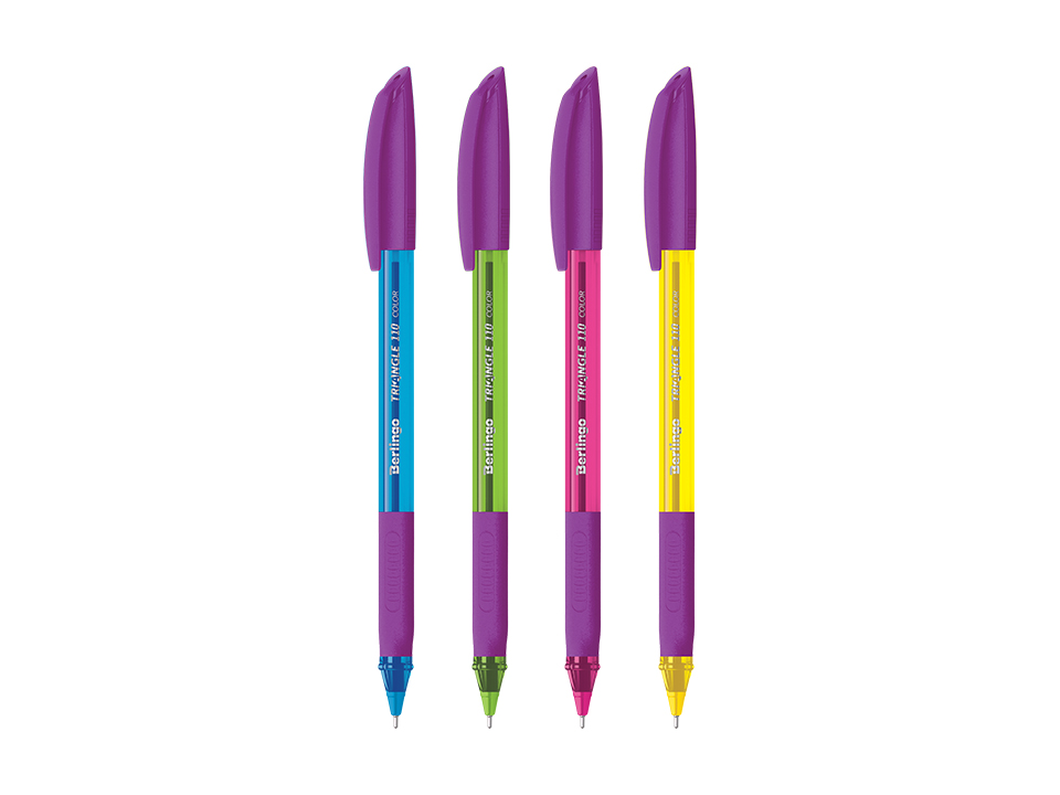 Ручка шариковая Berlingo Triangle 110 Color синяя, 0,7мм, грип, корпус ассорти (Вид 1)