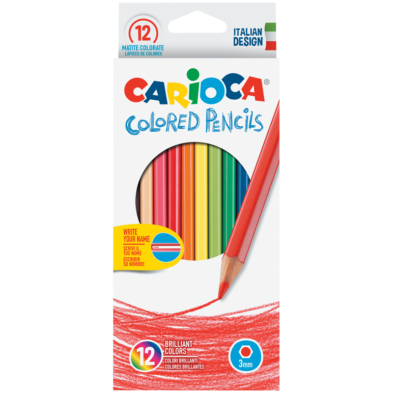 Карандаши цветные Carioca 12цв., заточен., картон, европодвес (Вид 1)