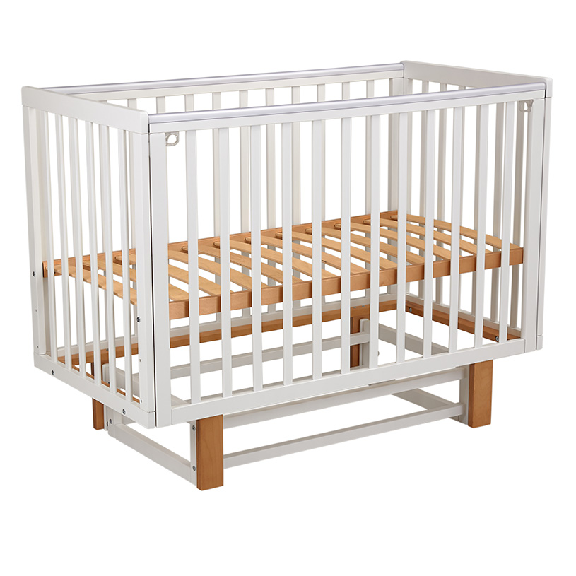Кроватка детская Polini kids Simple 341 с маятником, белый-бук