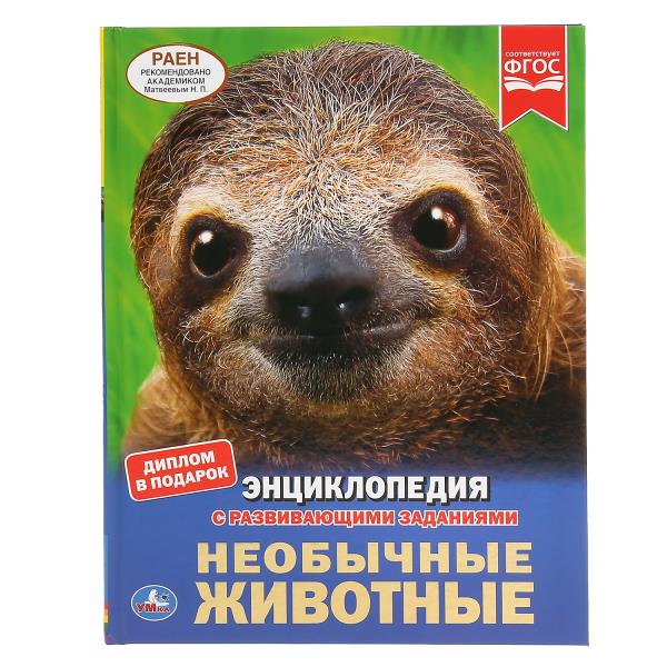 Необычные животные. (Энциклопедия А4 с развивающими заданиями). 197х255мм. 48 стр. Умка 978-5-506-03