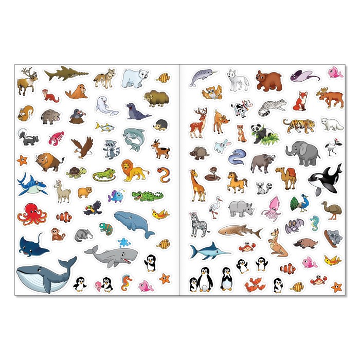 Книга с многоразовыми наклейками Животные со всего света   3950977 (Вид 3)