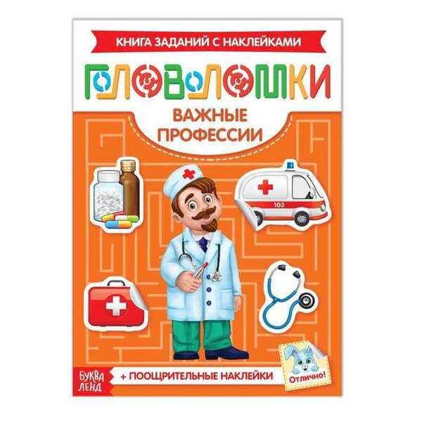 Книжка- головоломка с наклейками Важные профессии   12 стр 3551868 (Вид 1)