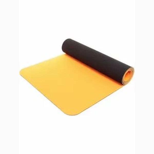 Коврик для йоги 6мм 61*183 см Гармония 2х сторонний, оранжевый/серый