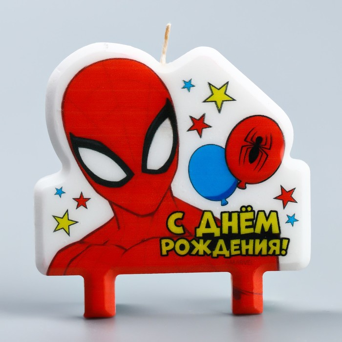 Свеча в торт С Днем Рождения!, Человек-паук, 8×8 см 4929052