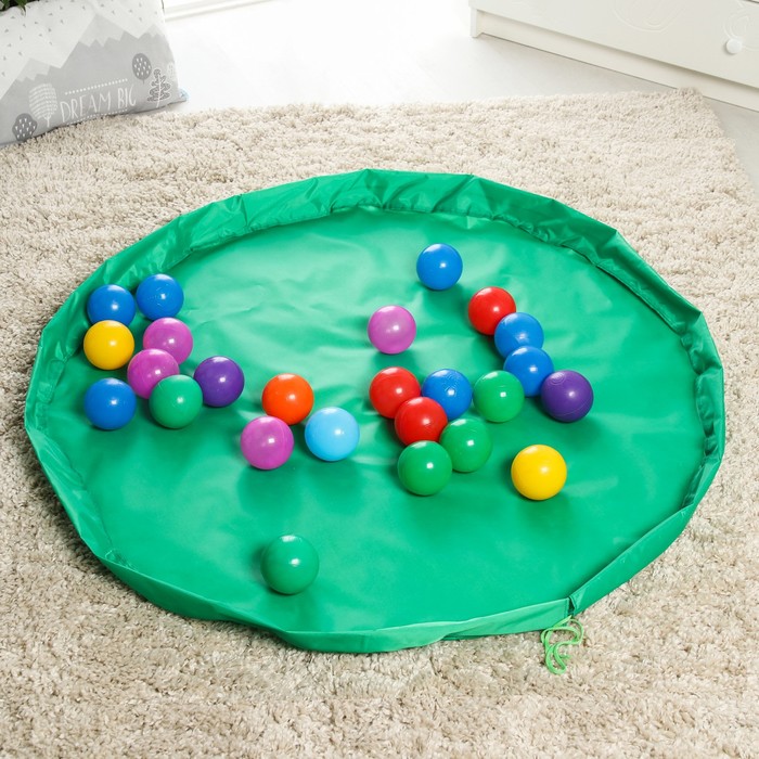 Развивающий коврик - сумка для игрушек «Котик», зеленый, d150 см, оксфорд 4718046 (Вид 2)