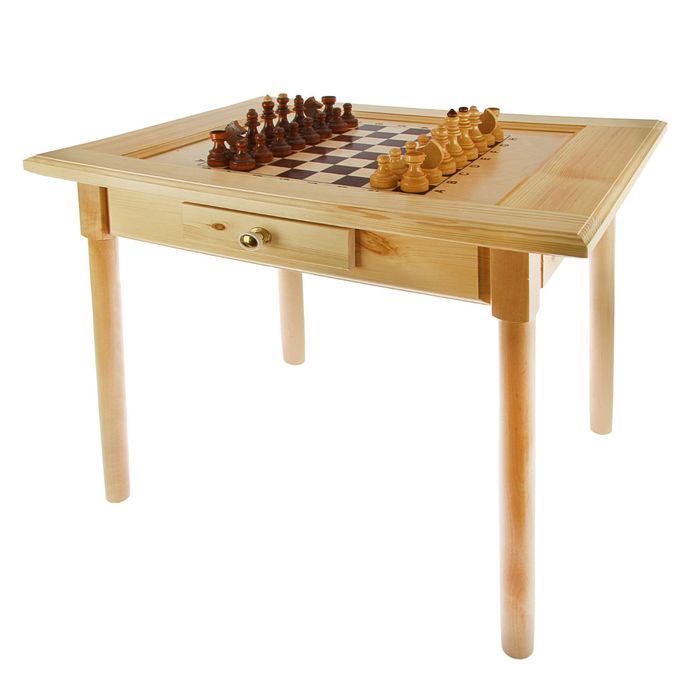 Шахматный стол с ящиком (80х69х76 см, игровое поле 36х36 см, король h=11.5 см) 1975438