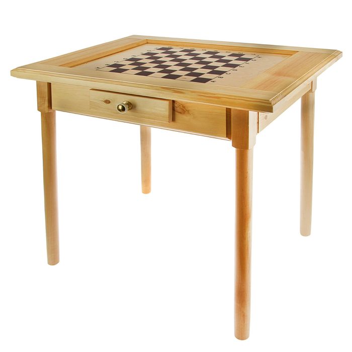 Шахматный стол с ящиком (80х69х76 см, игровое поле 36х36 см, король h=11.5 см) 1975438 (Вид 4)