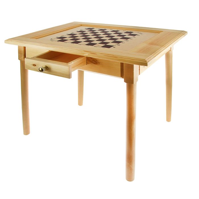 Шахматный стол с ящиком (80х69х76 см, игровое поле 36х36 см, король h=11.5 см) 1975438 (Вид 5)