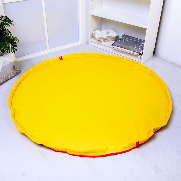 Развивающий коврик - сумка для игрушек, желтый, d150см 4950608
