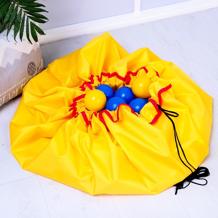 Развивающий коврик - сумка для игрушек, желтый, d150см 4950608 (Вид 5)
