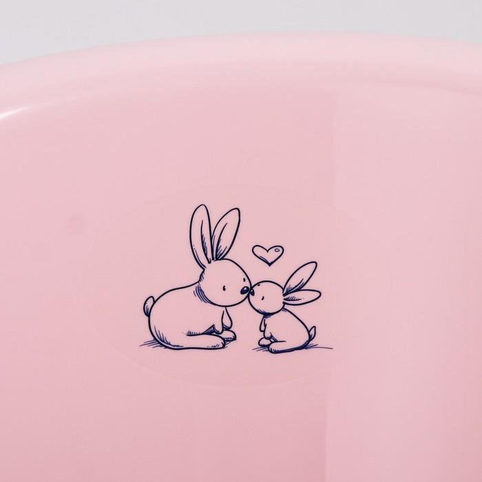 Ванна детская Кролики со сливом, 102 см., цвет розовый 3384746