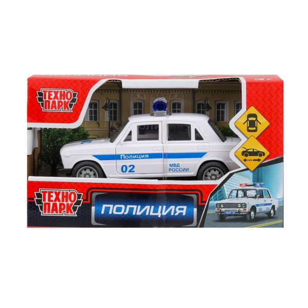 Машина пластик АВТОМОБИЛЬ 14 см, инерц,ПОЛИЦИЯ белый,кор. Технопарк 2402A0074-R