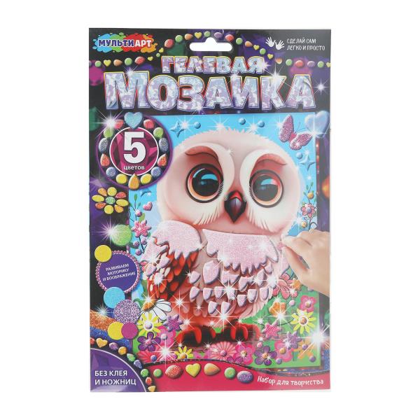 Гелевая мозаика 17*23 см сова МУЛЬТИ АРТ в кор.100шт