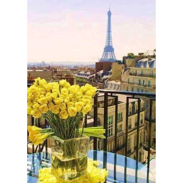 Картины по номерам  Желтые розы  в Париже, 40х50 см