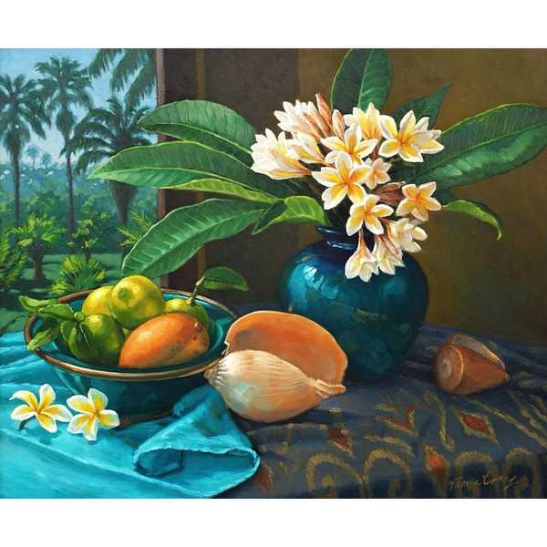 Картина по номерам  Тропические фрукты и цветы,  40х50 см (Вид 1)