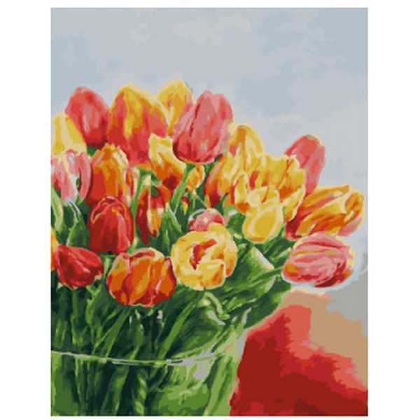 Картина по номерам  Букет тюльпанов, 40х50 см