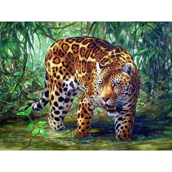 Картина по номерам  Ягуар в джунглях,  40х50 см