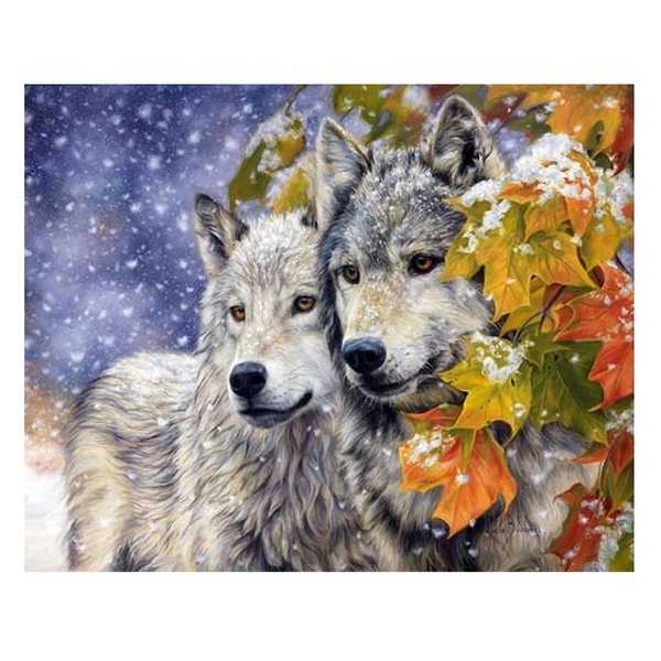 Картины по номерам  Влюбленные волки, 40х50 см
