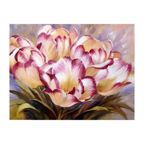 Раскраска по номерам  Нежные тюльпаны,  40х50 см