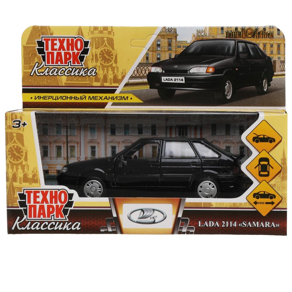 Машина металл LADA LADA-2114 SAMARA 12 см, двери, черный Технопарк в кор.2*36шт