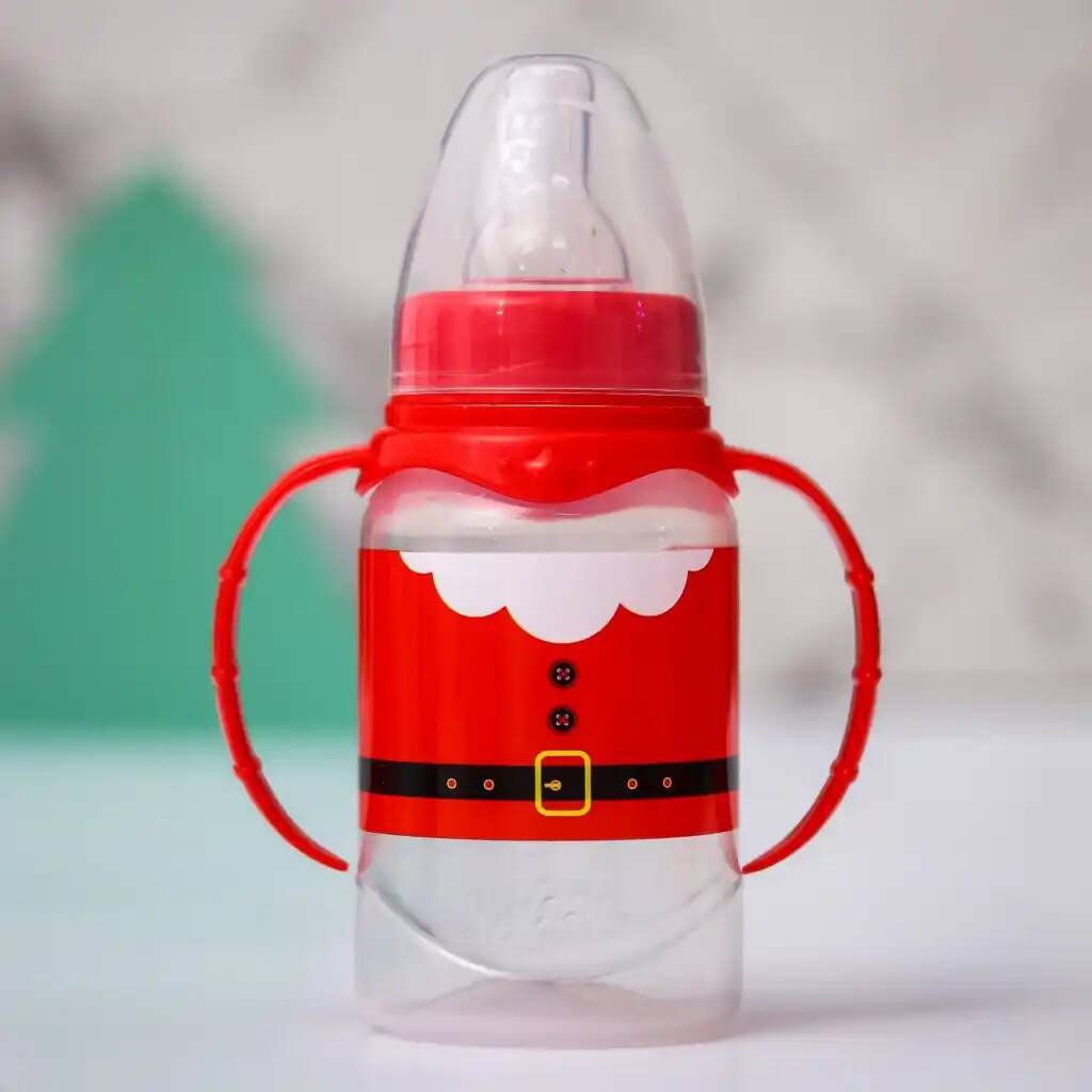 Бутылочка для кормления Дед Мороз 150 мл цилиндр, с ручками 9284254 (Вид 1)