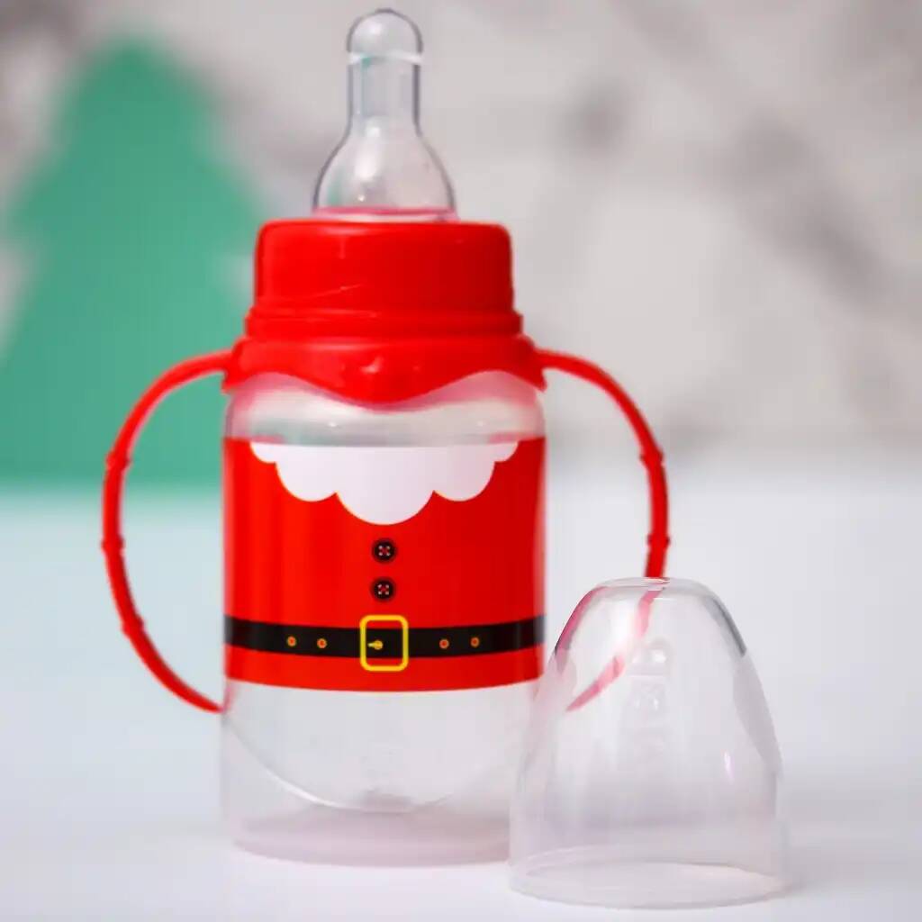 Бутылочка для кормления Дед Мороз 150 мл цилиндр, с ручками 9284254 (Вид 2)