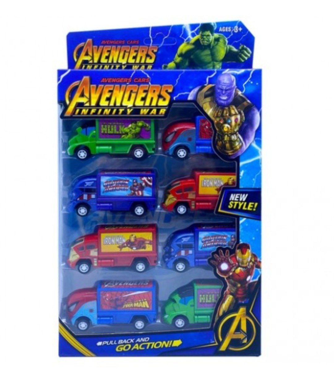 Набор машинок пластмассовых Avengers из 8-ми штук.25,5*17,5*4 см.1/240.Арт.757-16A