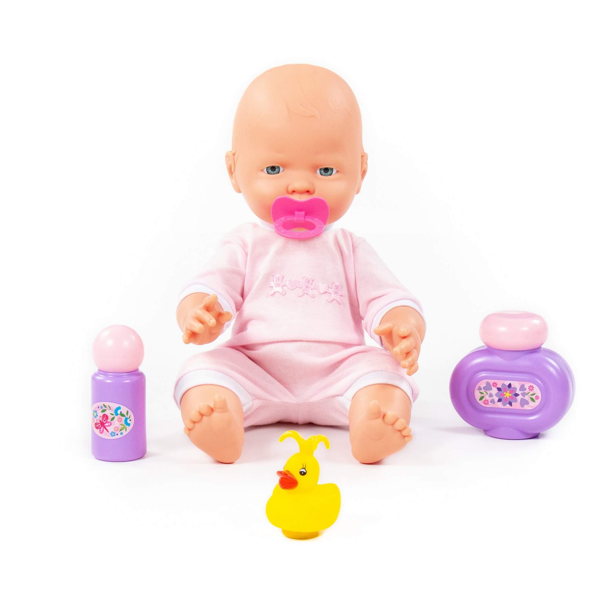арт 78360, Пупс Весёлый (35 см) с соской + набор для купания (3 элемента) (в коробке) (Вид 2)