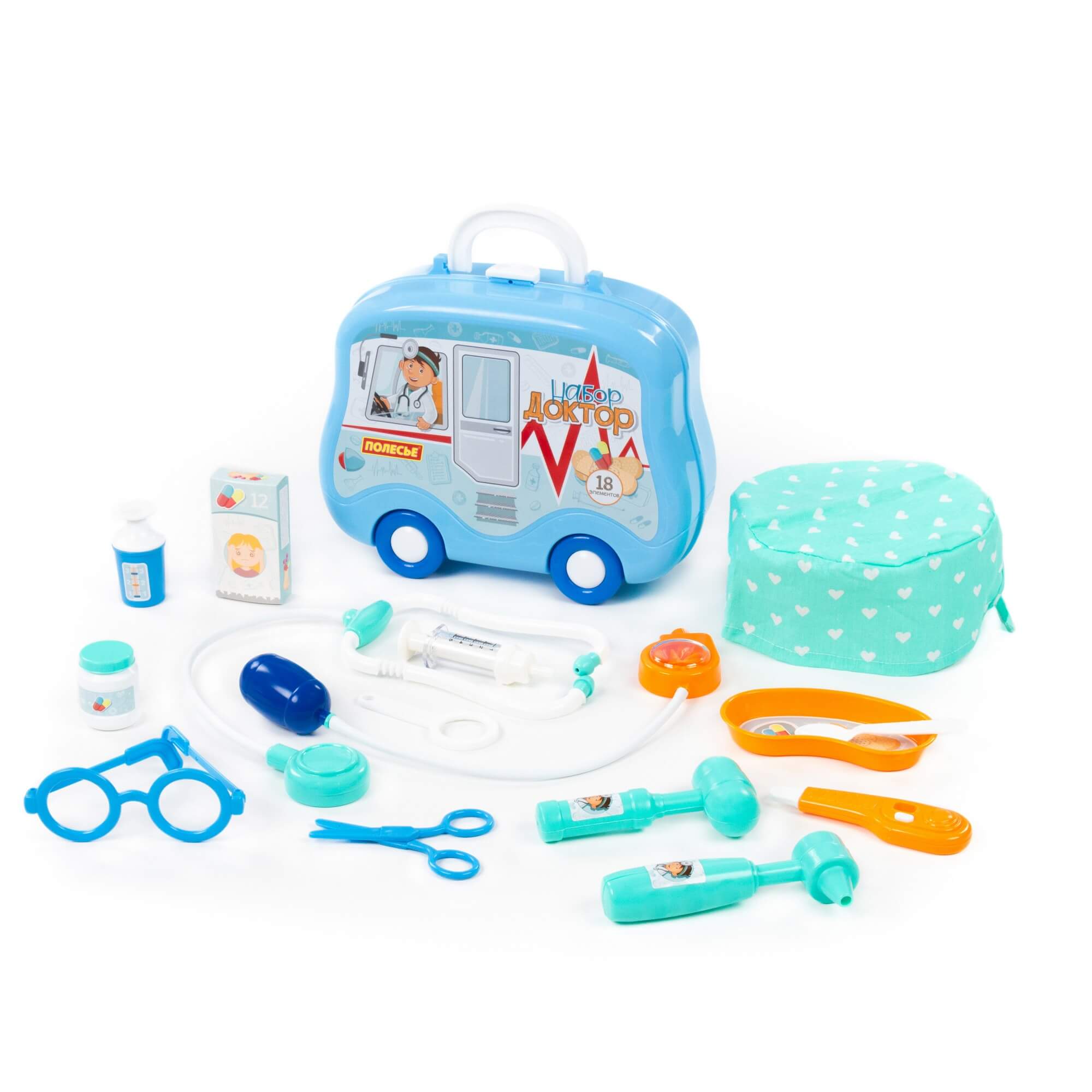 арт 94223, Набор Доктор №17 (18 элементов) (в чемоданчике на колёсиках) (Вид 2)