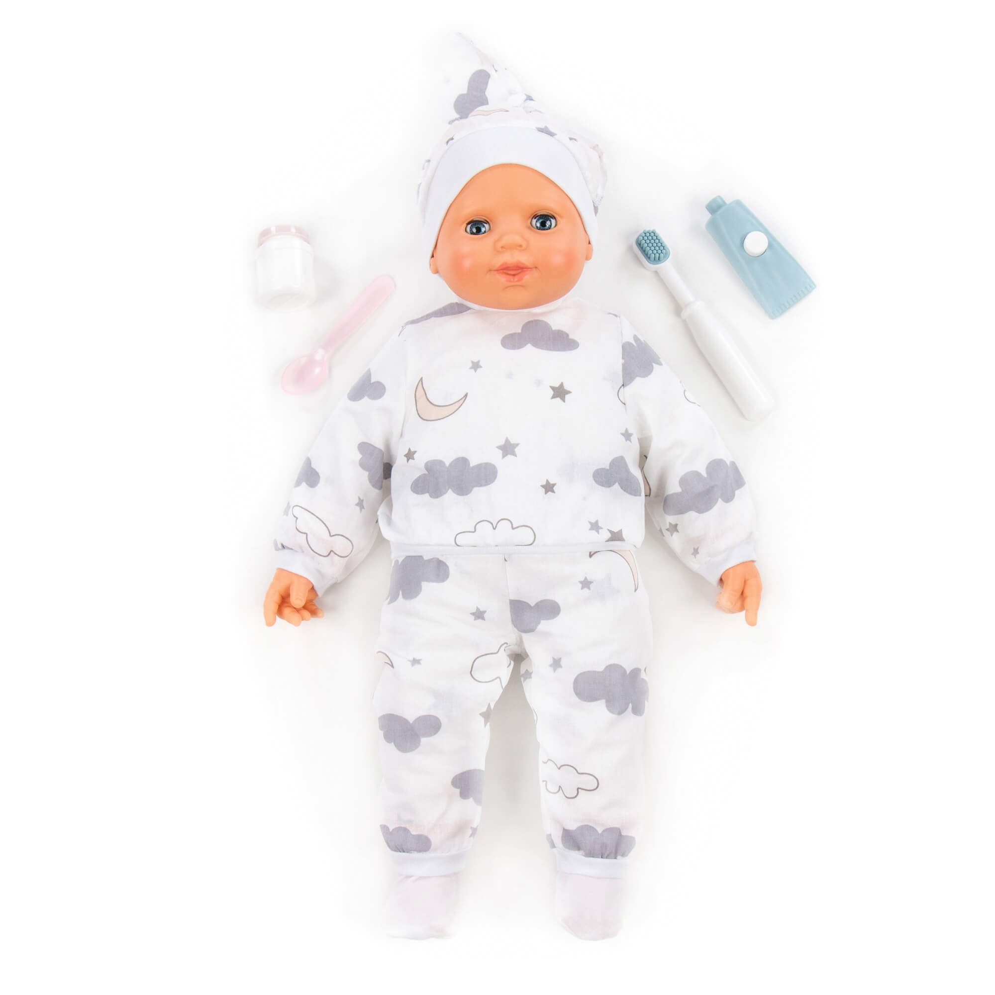 арт 01881, Пупс мягконабивной Нежный (46 см) + набор с аксессуарами (4 элемента) (в коробке) (Вид 2)