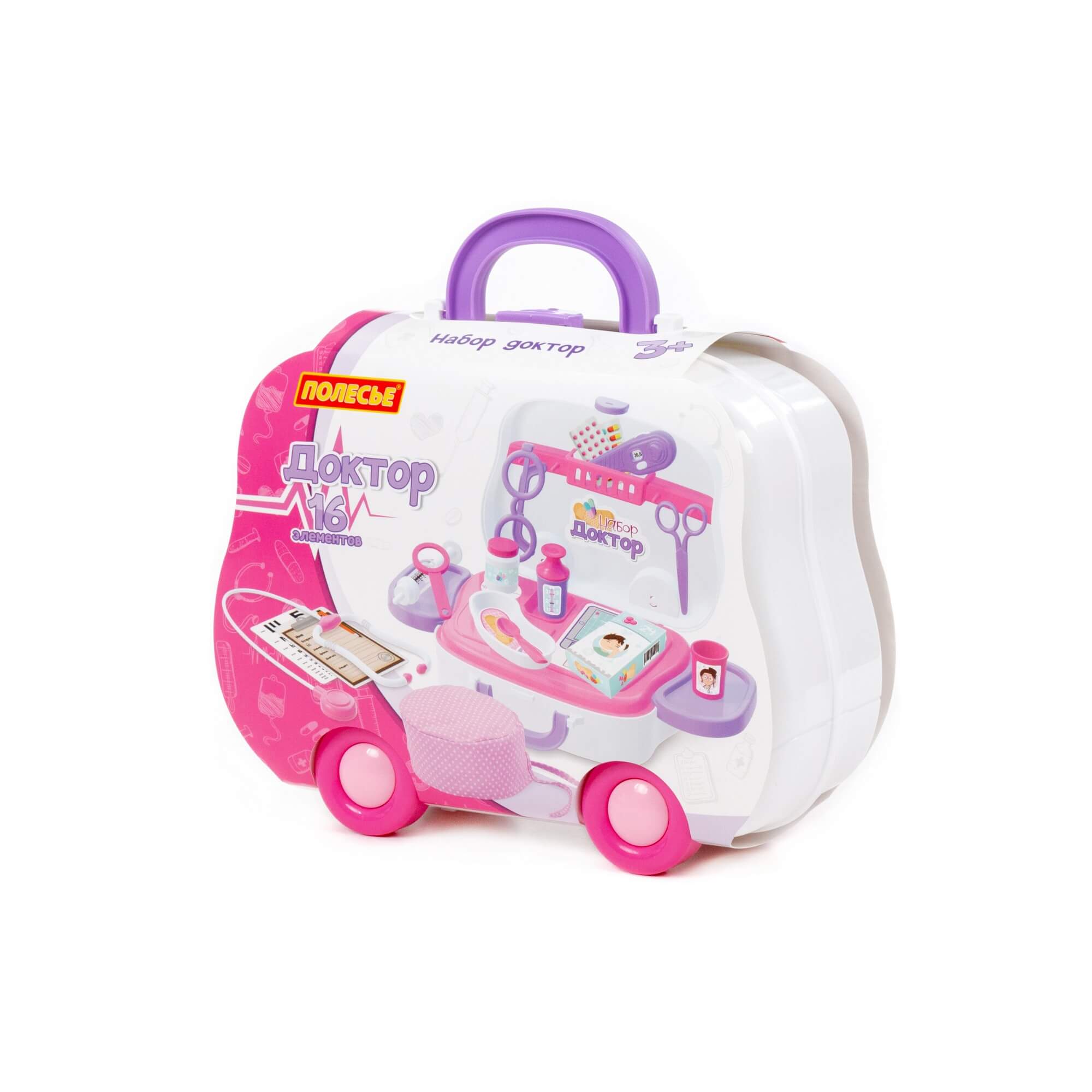 арт 94230, Набор Доктор №18 (16 элементов) (в чемоданчике на колёсиках) (Вид 2)
