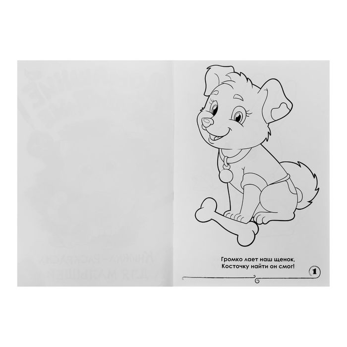 Книжка-раскраска для малышей «Домашние животные» 16 стр. 1490667 (Вид 2)
