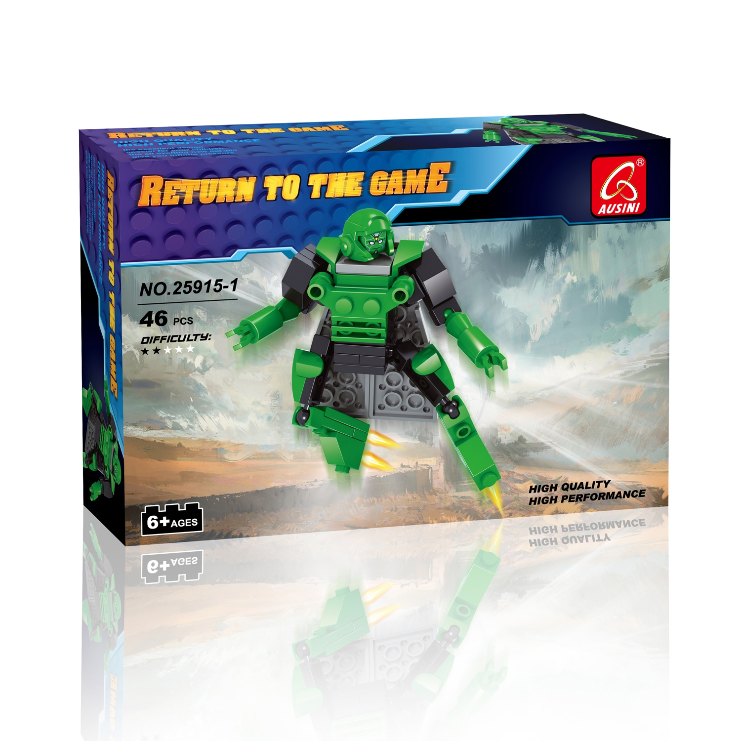 Конструктор AUSINI Космический рыцарь: Зелёный робот (46 дет.) (10702070/260820/0202323/1, КИТАЙ)