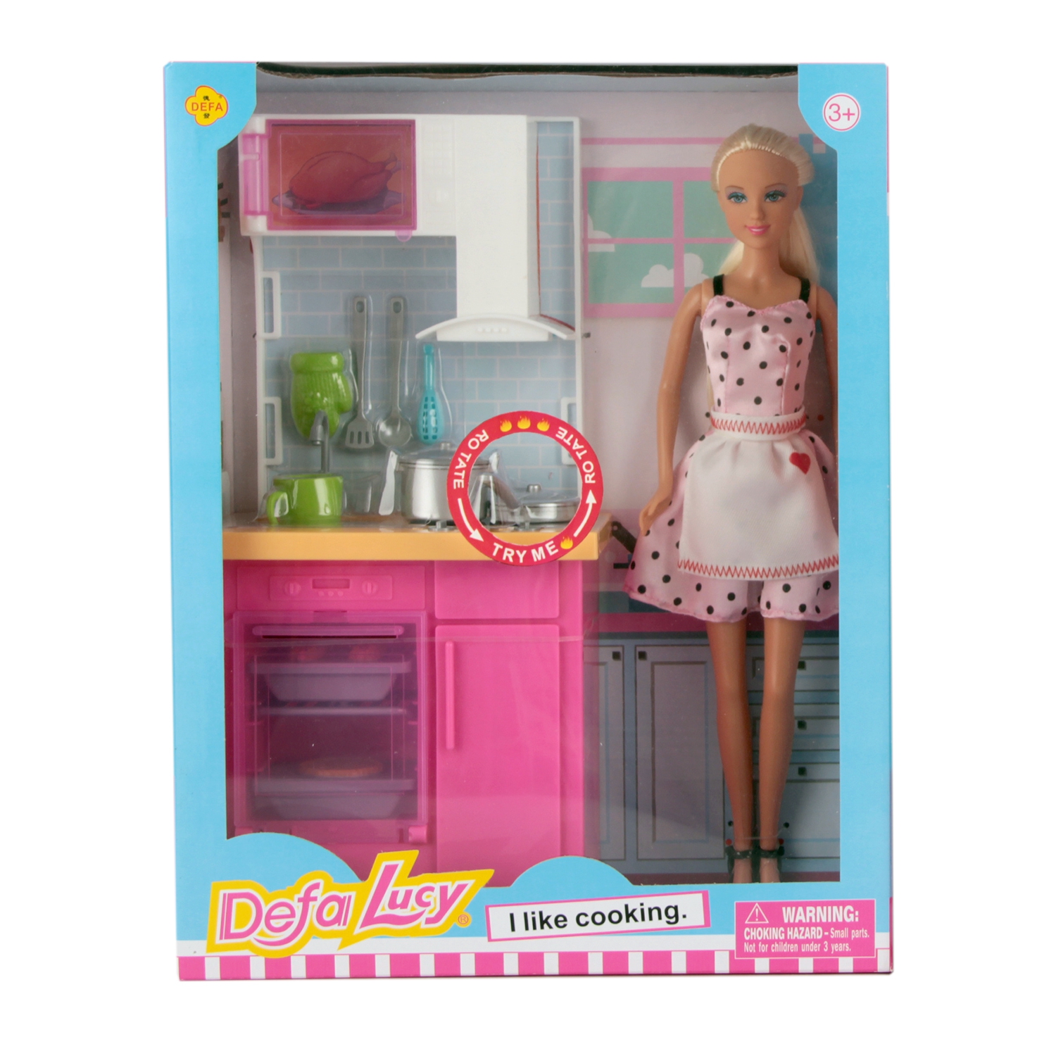 Игровой набор с куклой DEFA Lucy Кухонный гарнитур (29 см, аксесс., в ассорт.)