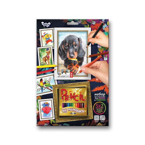 Набор для тв-ва раскраска карандашами по номерам Собака