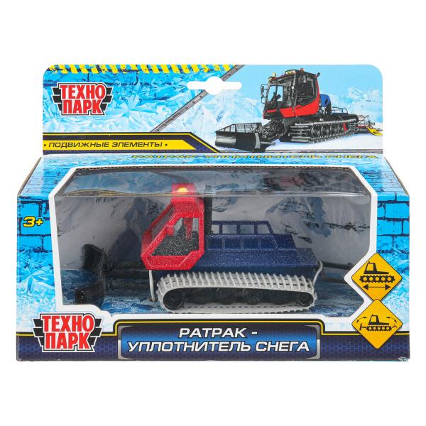 Модель металл ратрак уплотнитель снега, 16,5 см, вращ.гусен,подв.детали,кор. Технопарк SB-17-50(SNOW