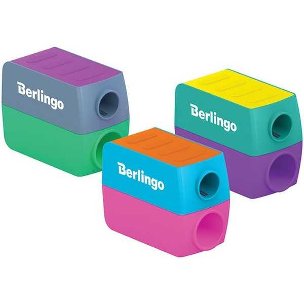 Точилка пластиковая Berlingo ColorShift 2 отверстия, контейнер, ассорти, туба