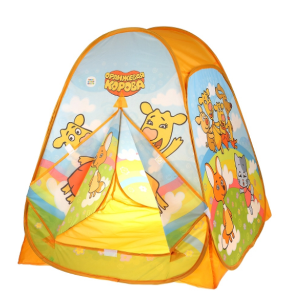 Палатка детская игровая Оранжевая корова 83х80х105см, в сумке Играем вместе в кор.24шт (Вид 1)