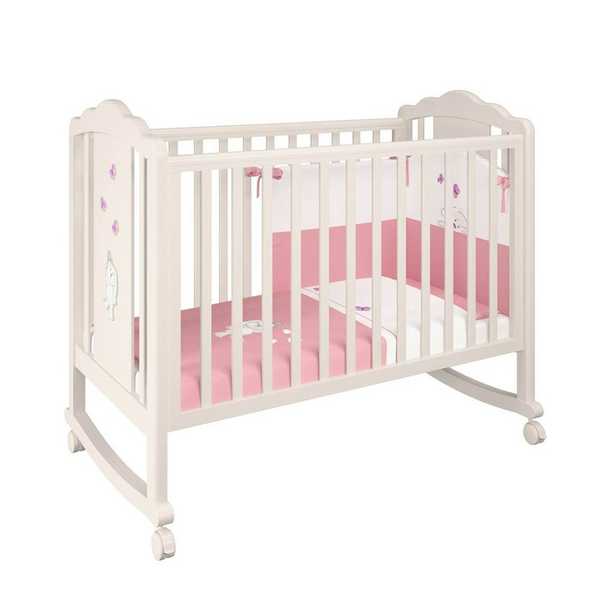 Кроватка детская Polini kids Classic 621 Зайки бежевый-розовый