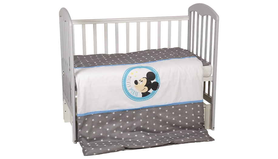 Комплект постельного белья Polini kids Disney Baby Микки Маус, серый