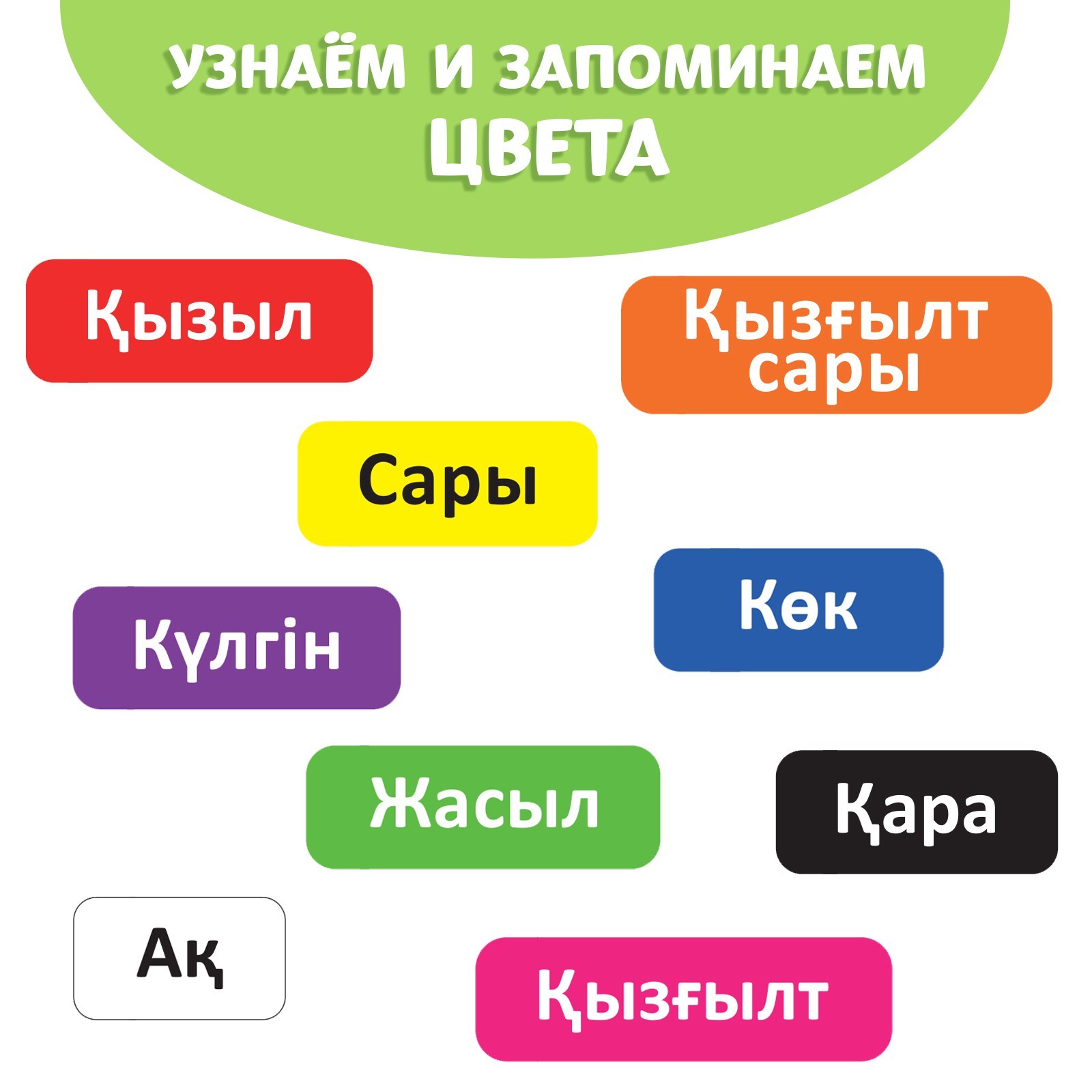 Обучающая книга Учим цвета, казахский язык, 20 стр. 9909052 (Вид 3)