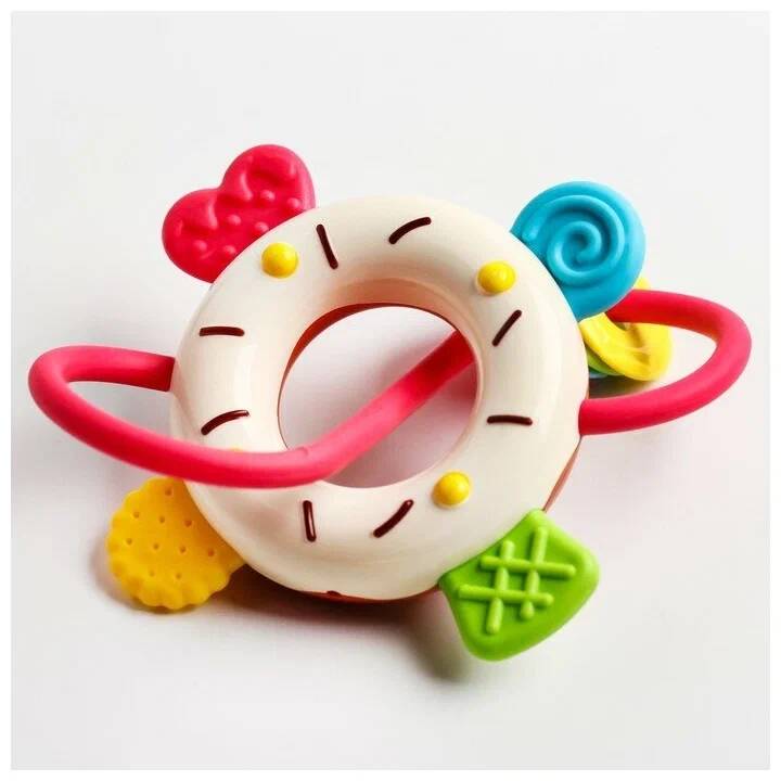 Погремушка «Сладости: пончик», с эластичными элементами, цвет МИКС 4609260