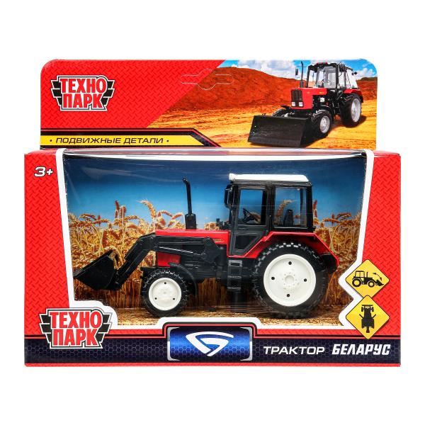 Модель металл МТЗ ТРАКТОР беларус 11 см, подв. элем, крас, кор. Технопарк BELARUS-11-RD-WOD